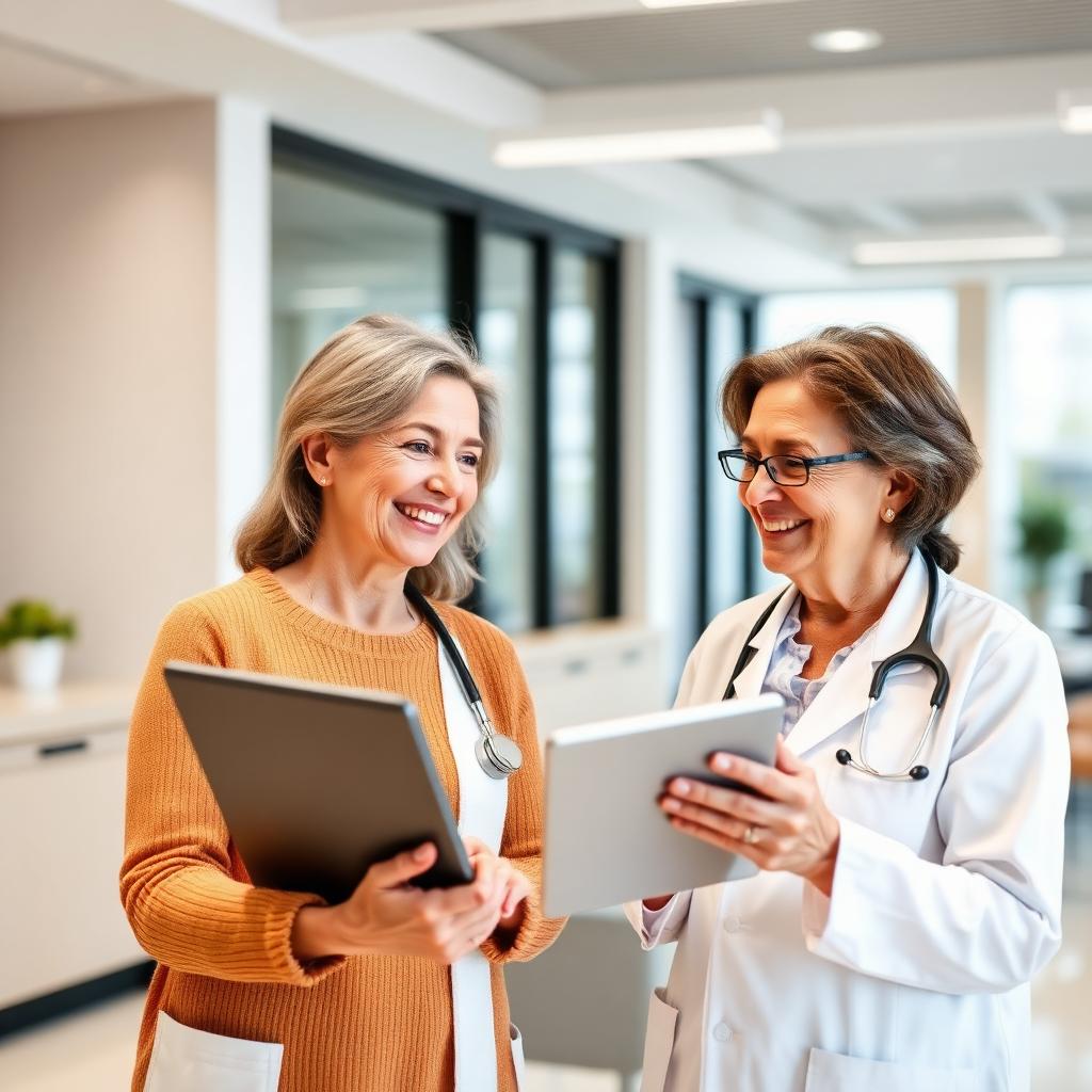 Doctor reassuring an older patient about travel medical cover